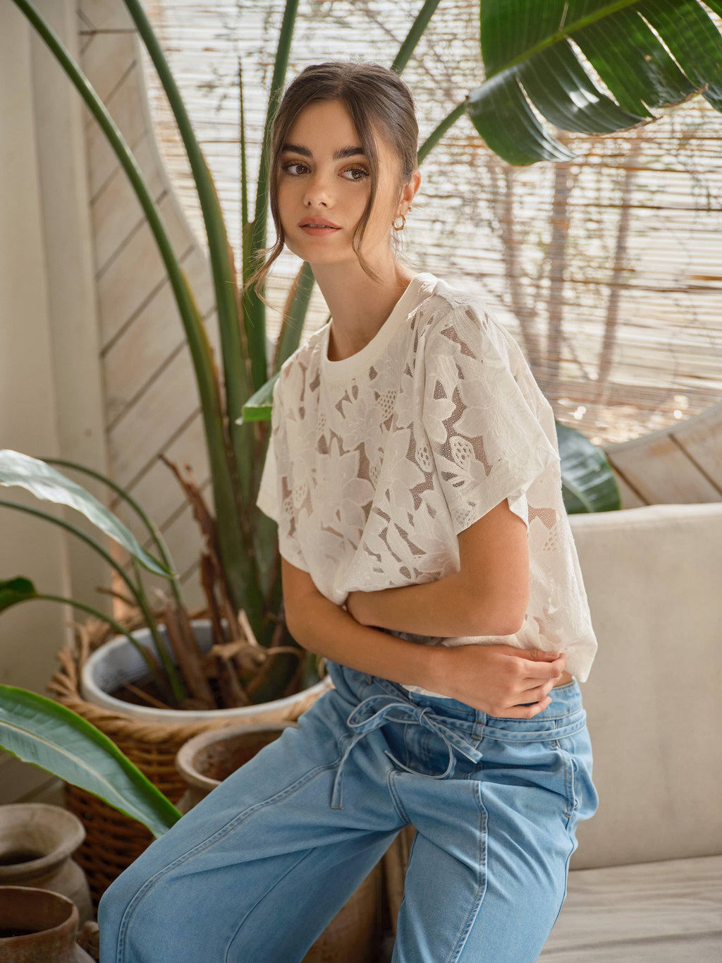 Lace Floral Tee Shirt
