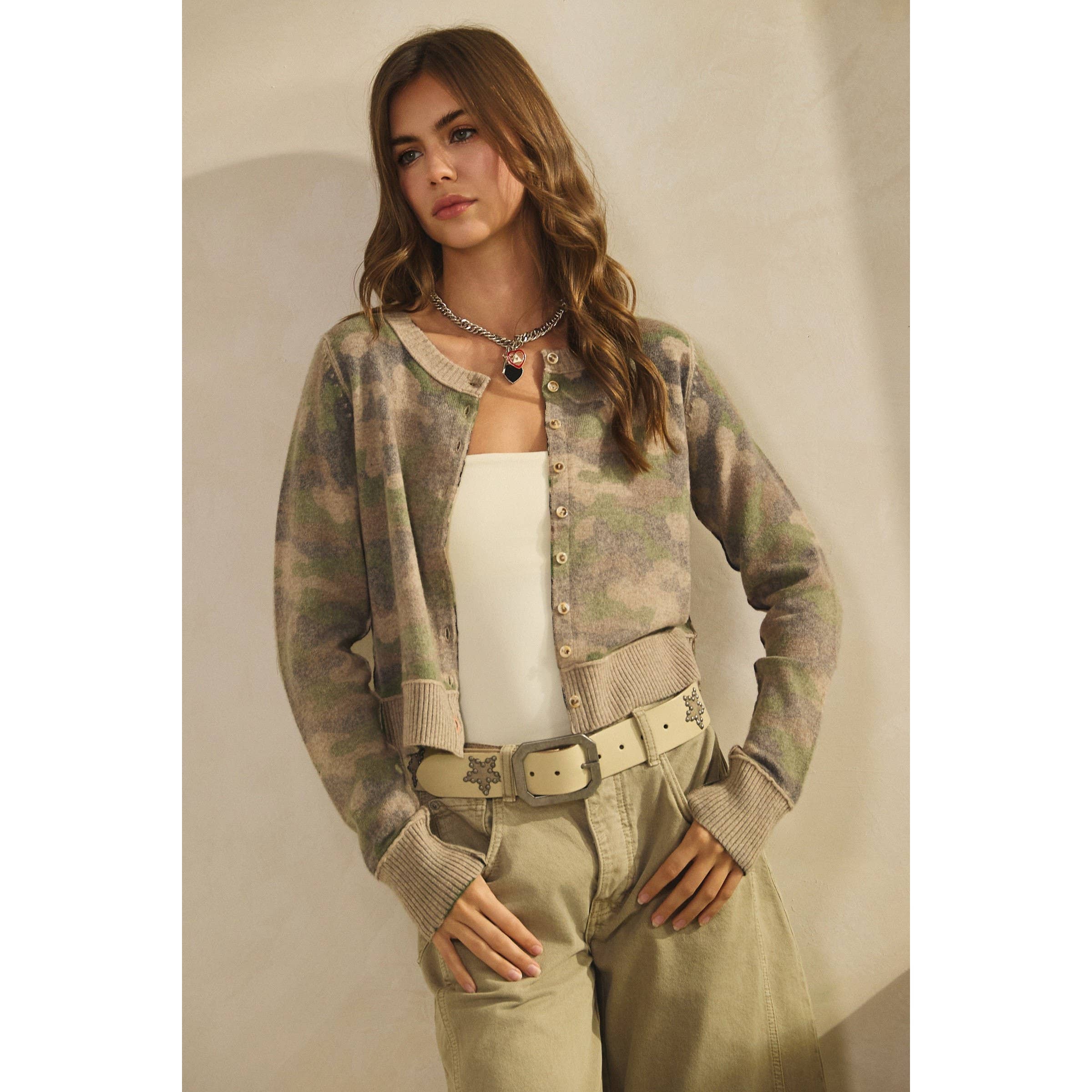 Camo Out Stitches Cardigan