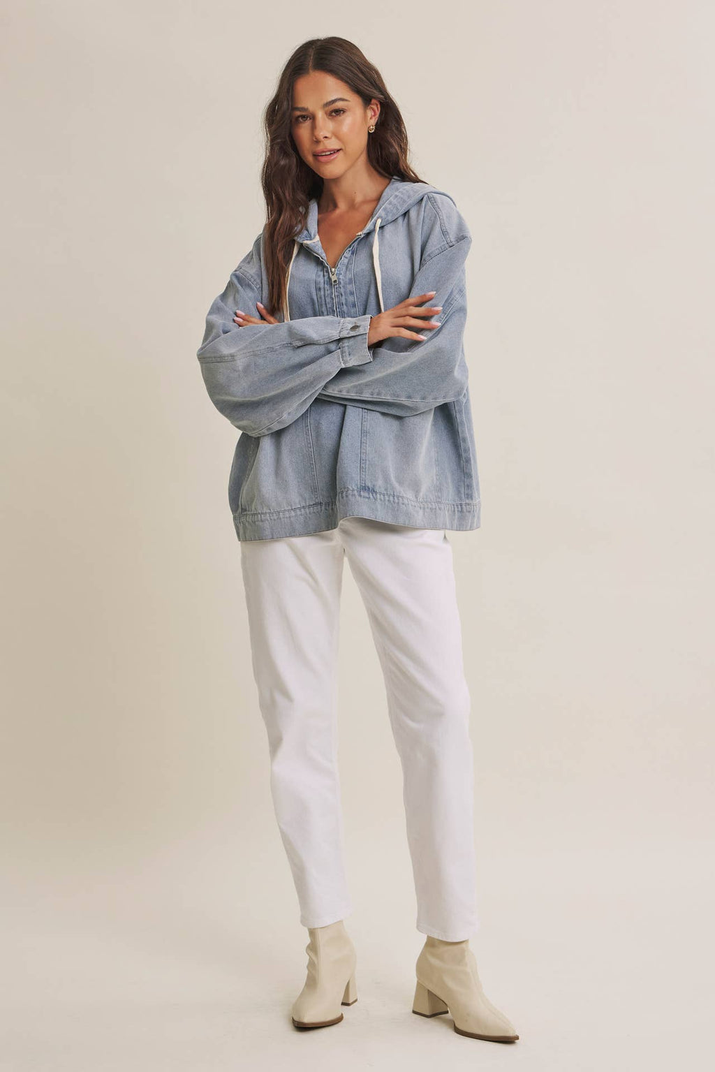 Mineral Washed Denim Hoodie