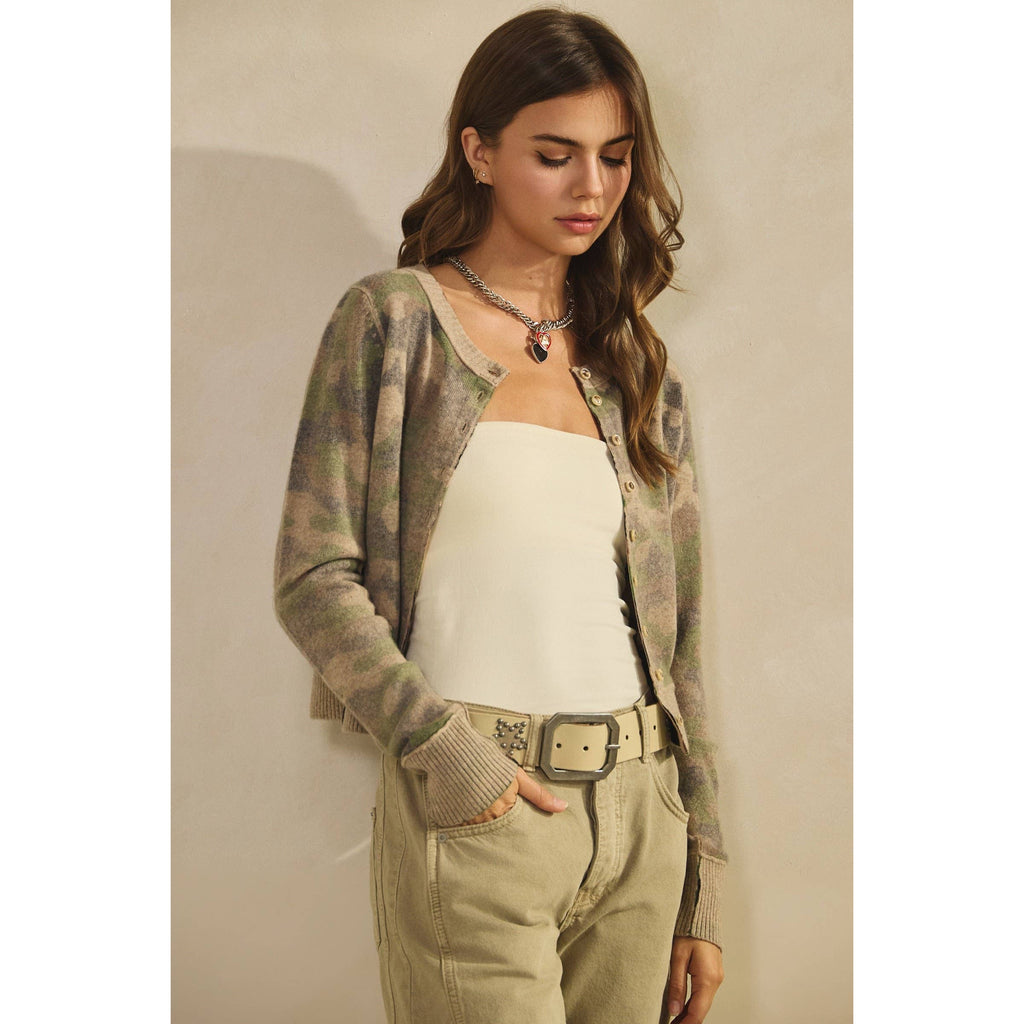 Camo Out Stitches Cardigan