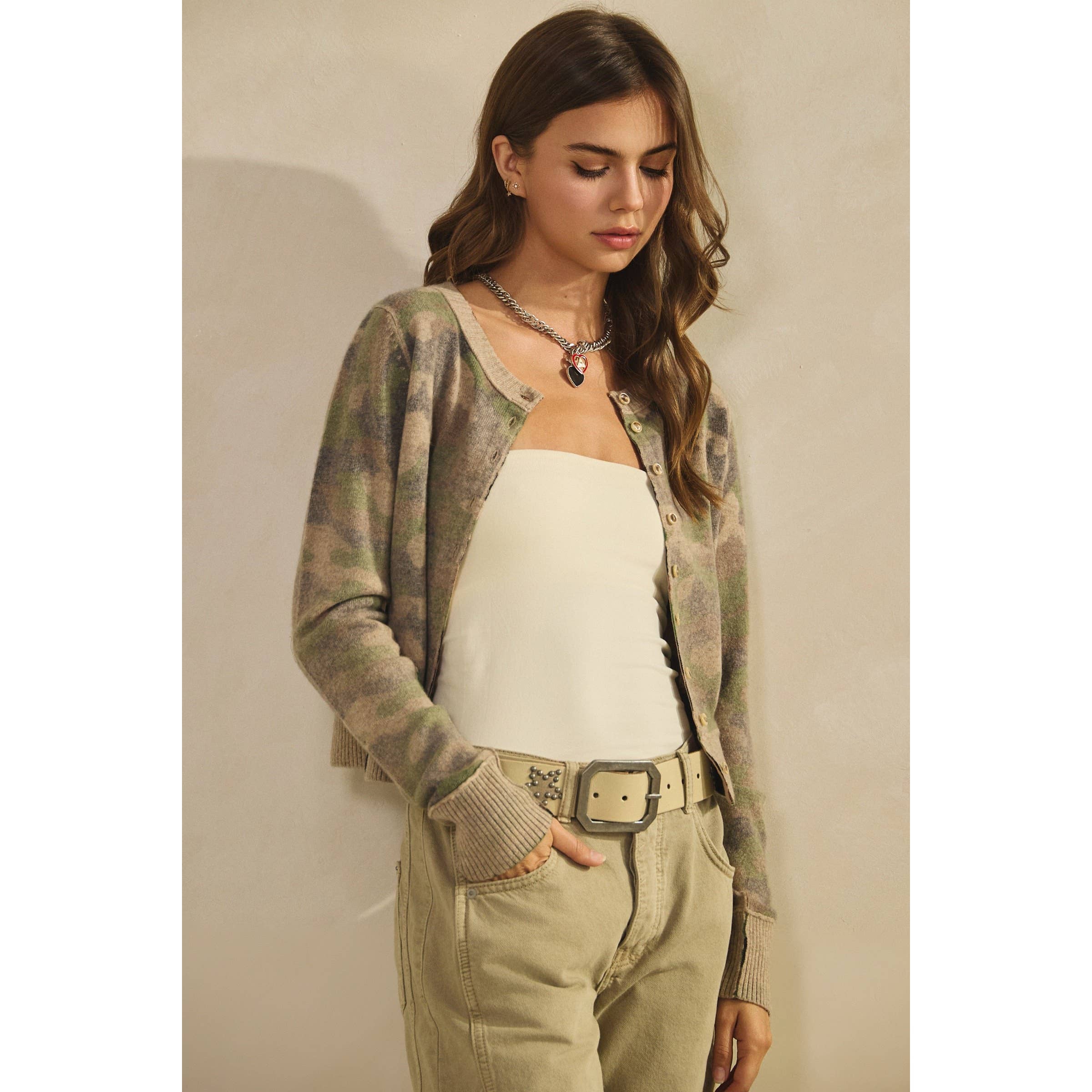 Camo Out Stitches Cardigan