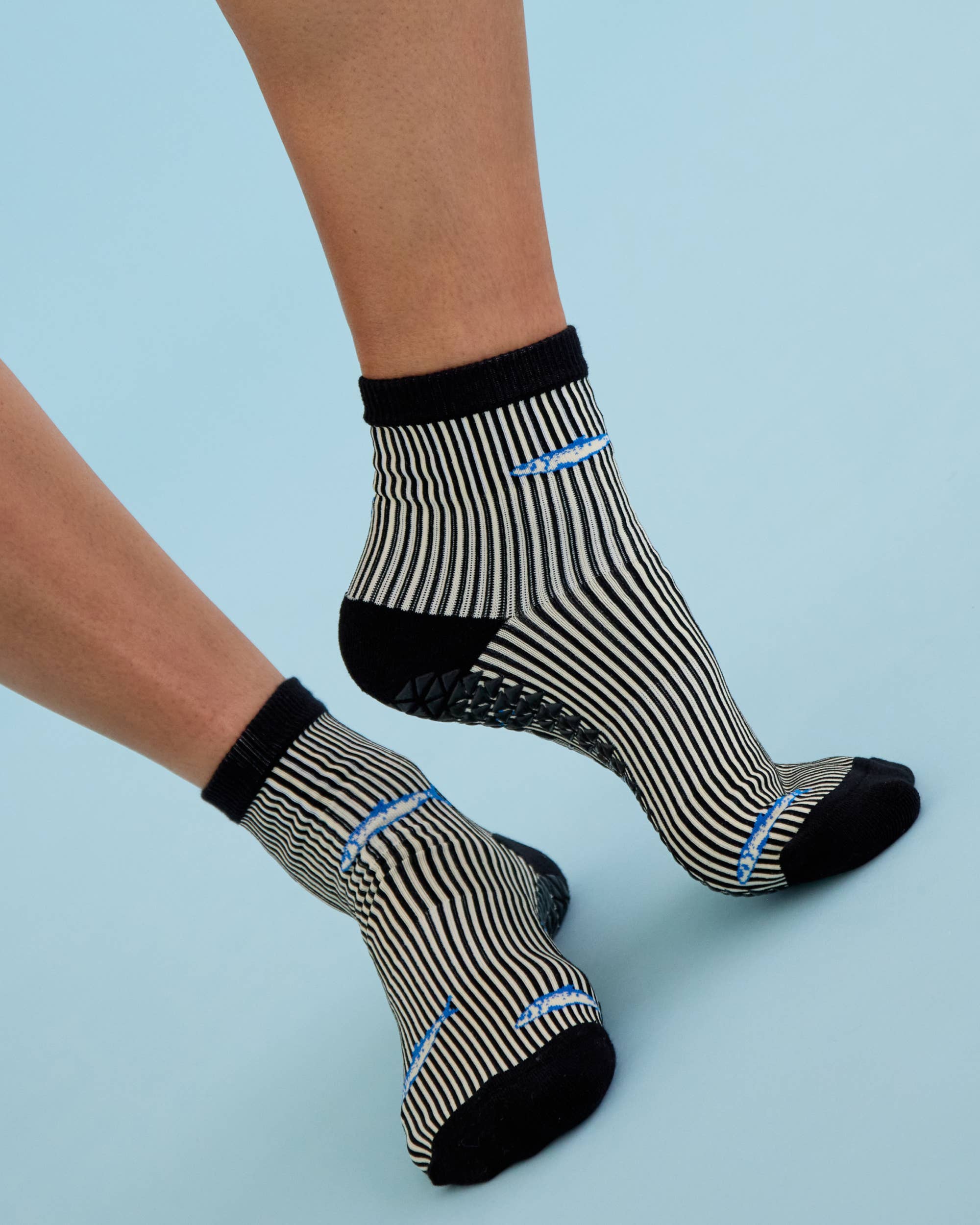 Black Sardines Ankle Grip Sock