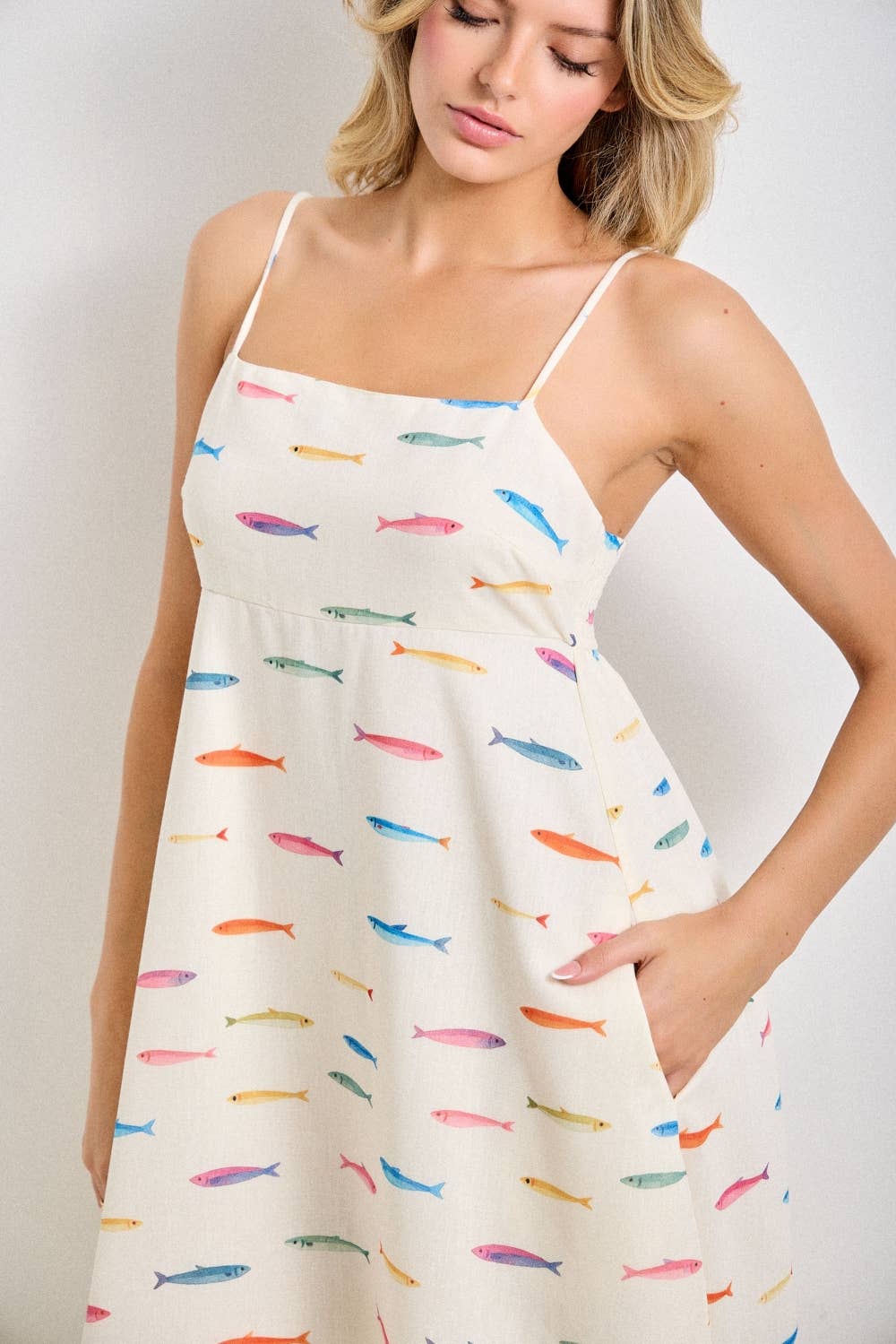 Fish Print Midi Dress