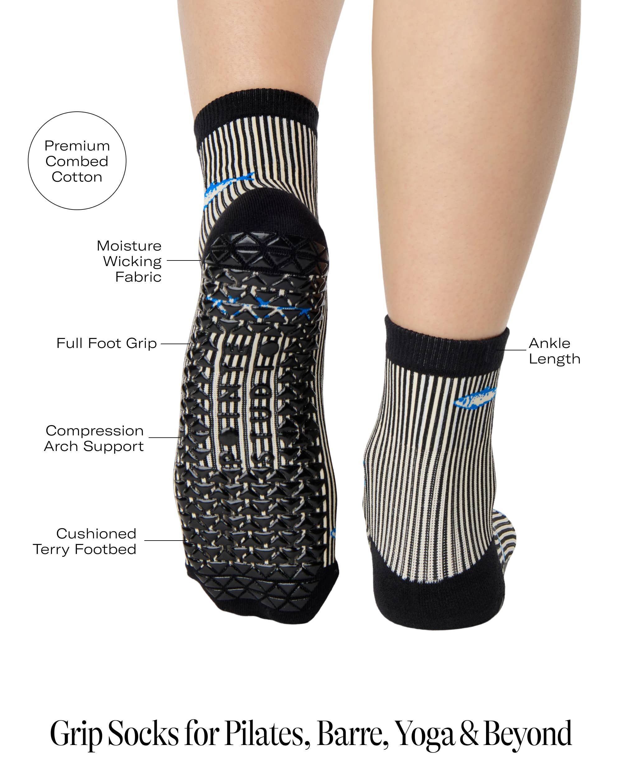 Black Sardines Ankle Grip Sock