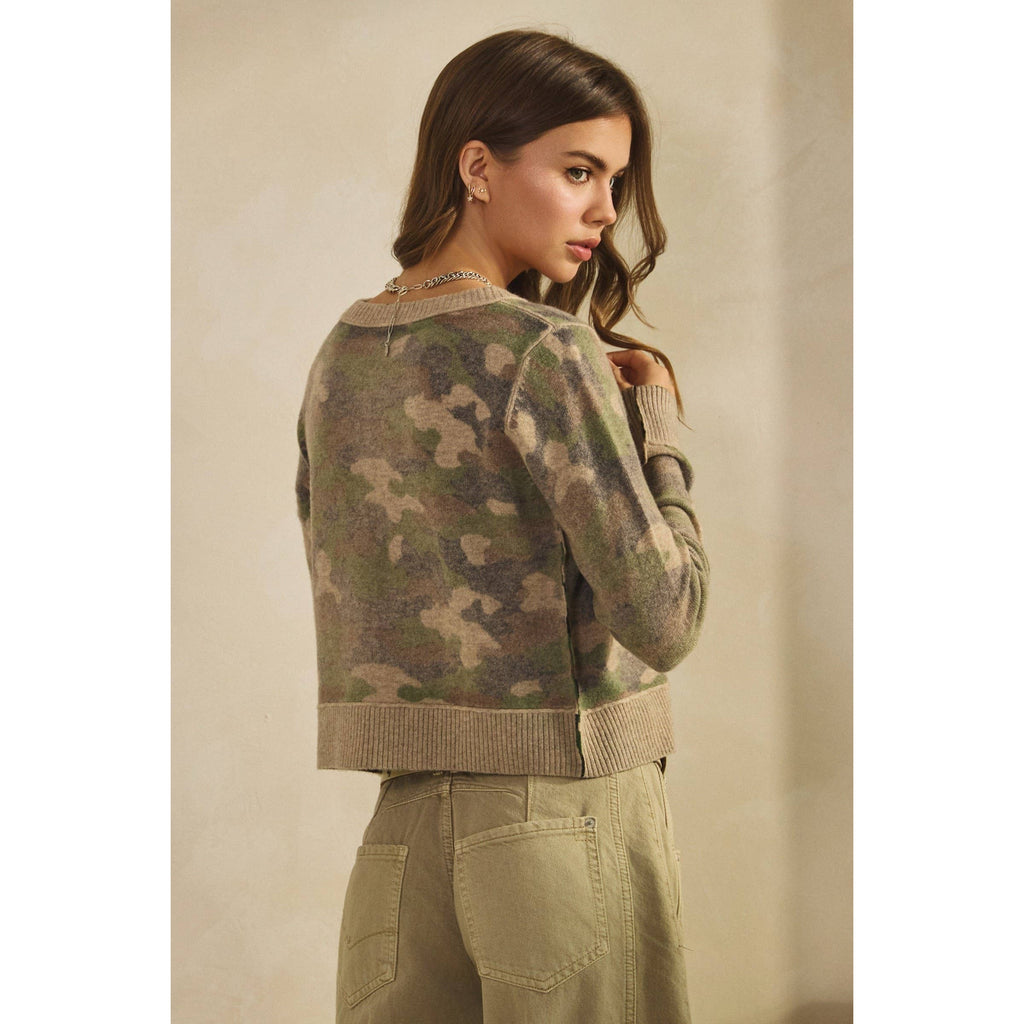 Camo Out Stitches Cardigan