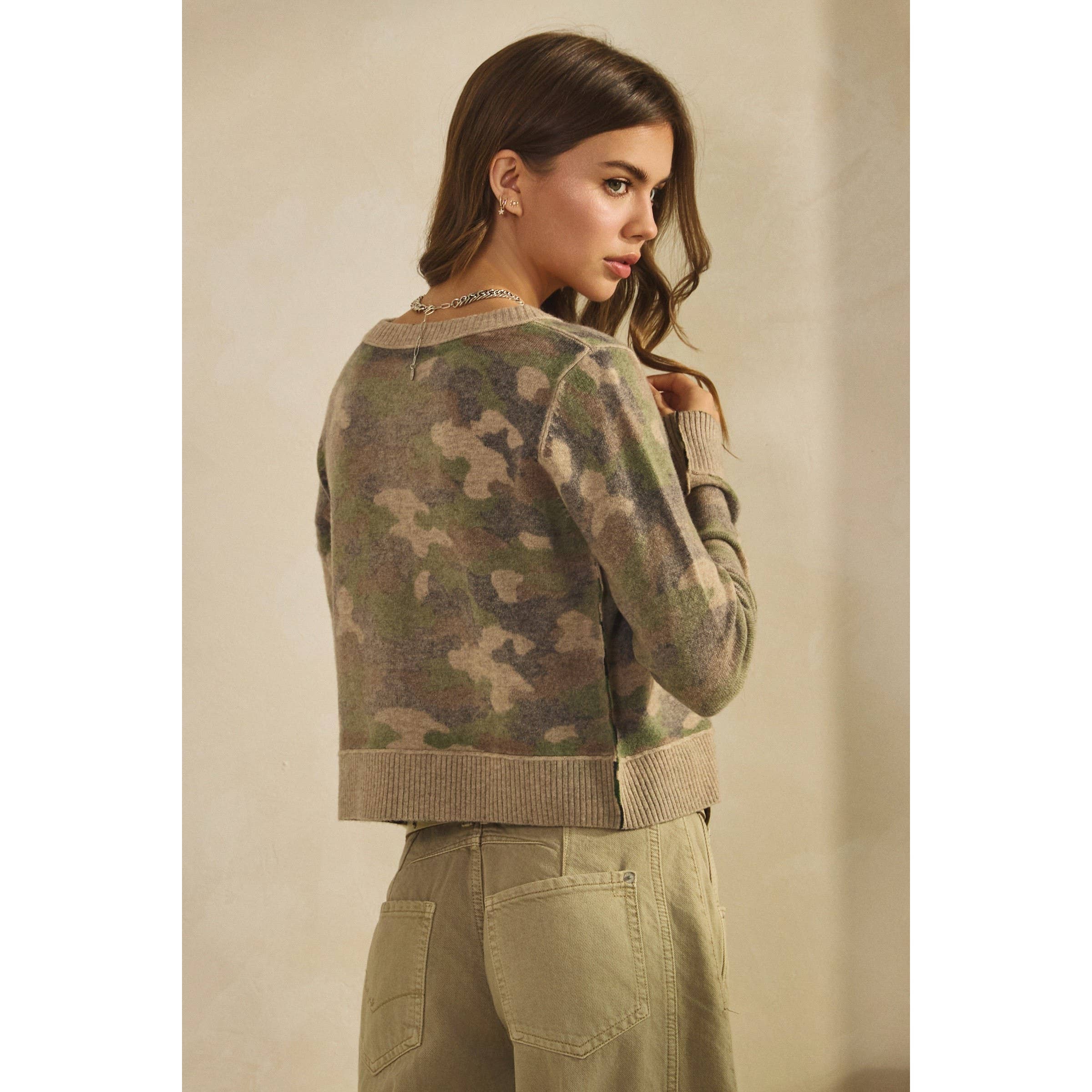 Camo Out Stitches Cardigan
