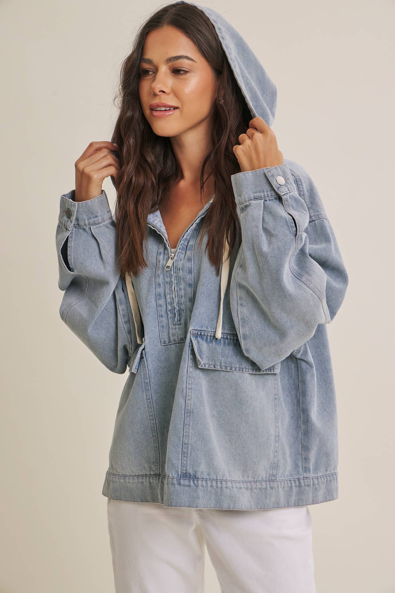 Mineral Washed Denim Hoodie