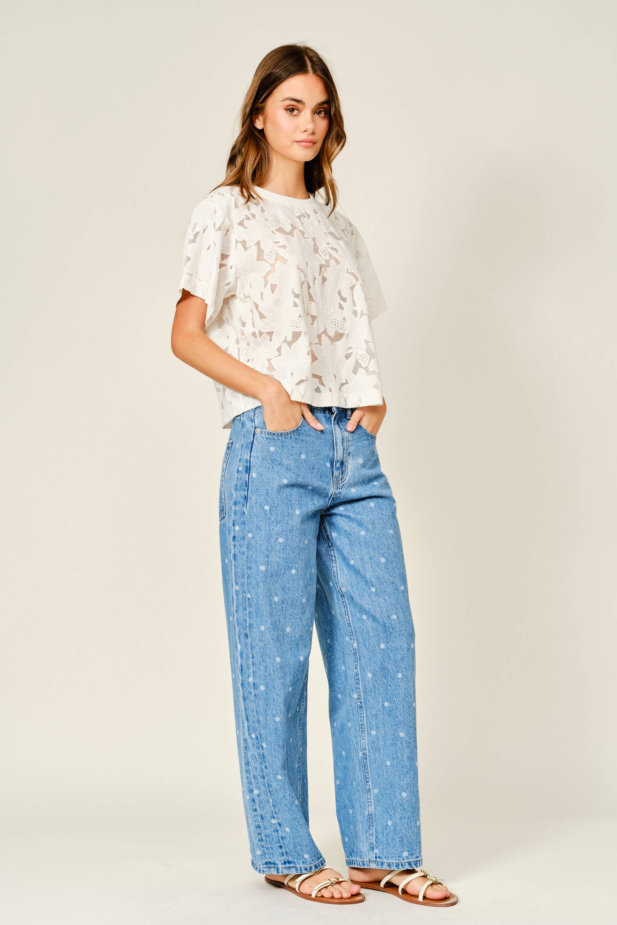 Lace Floral Tee Shirt