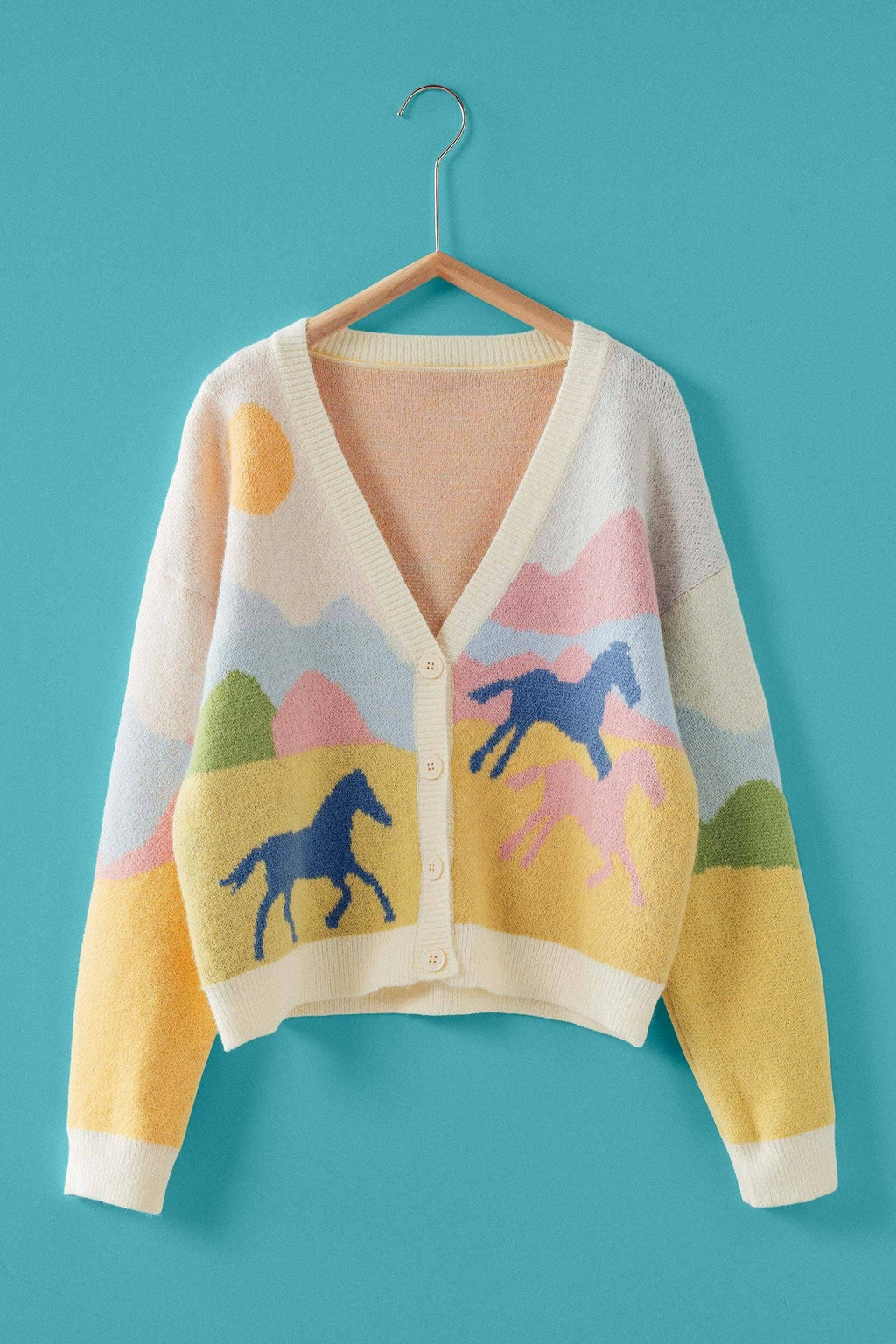 Landscape Horse Knit Cardigan