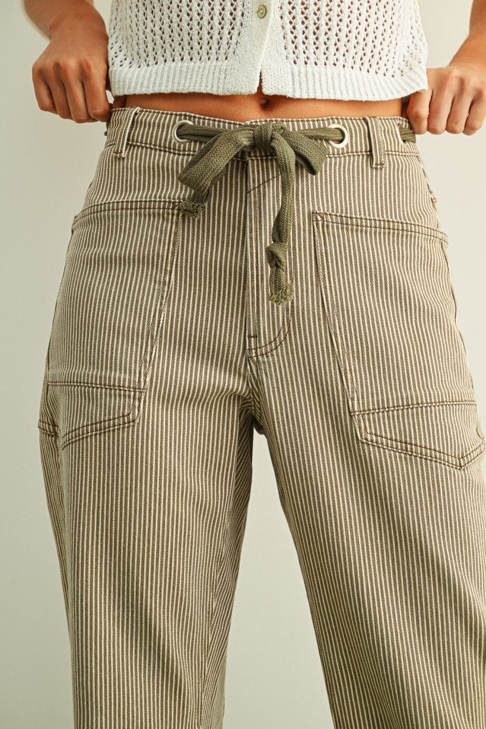 Driftwood Stripe Barrel Pant