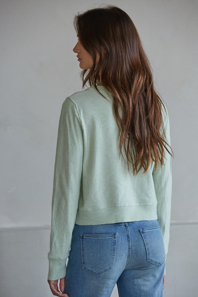 Mint Green Button Cardigan